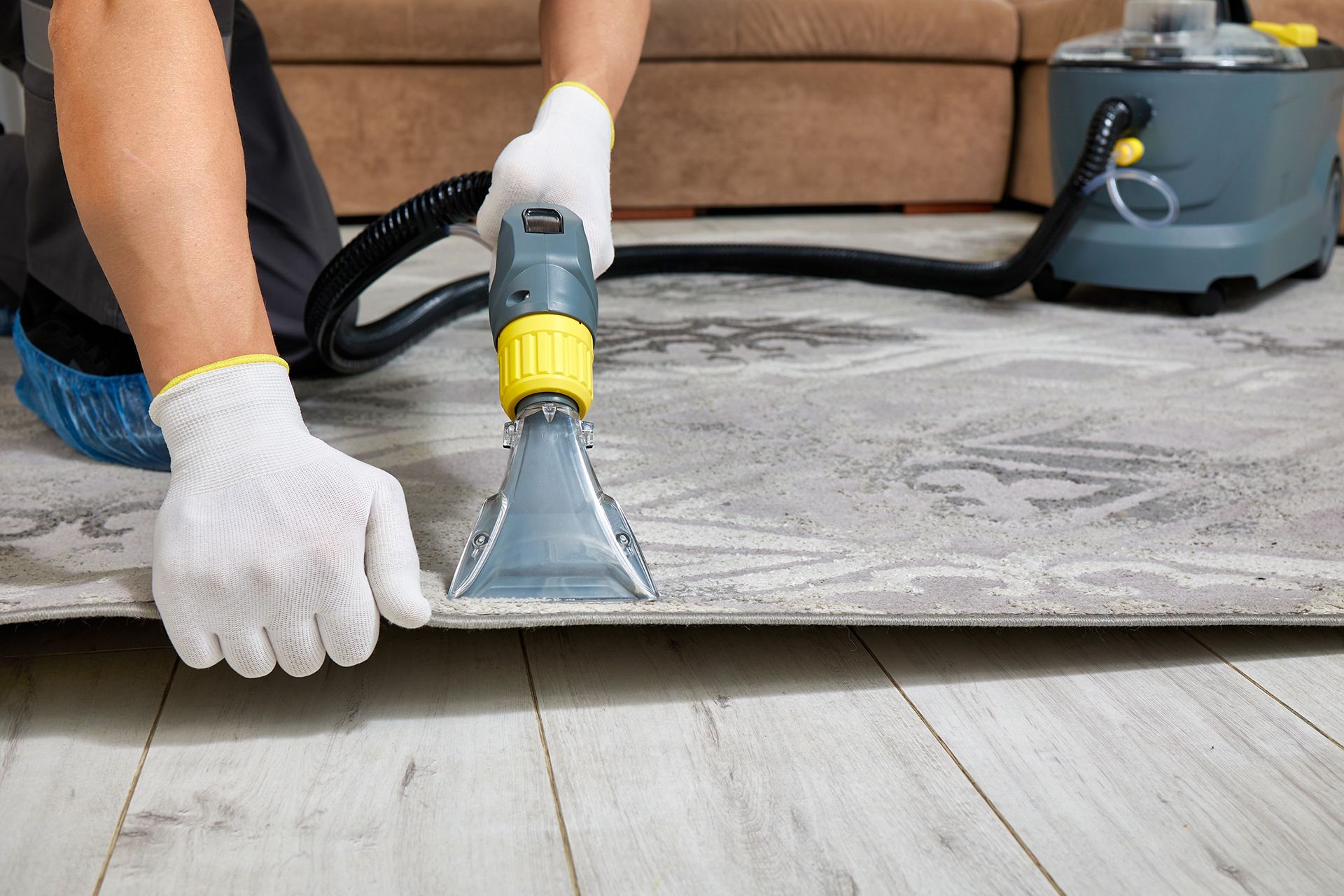 Cleaning a Rug with A Vacuum Cleaner