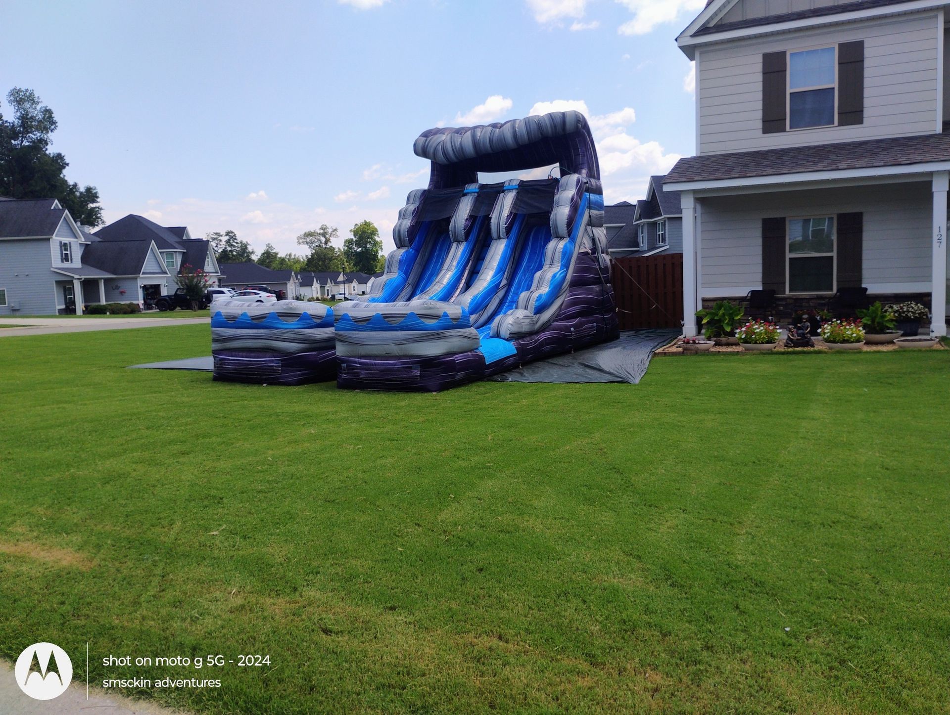 dual lanes waterslide wet or dry