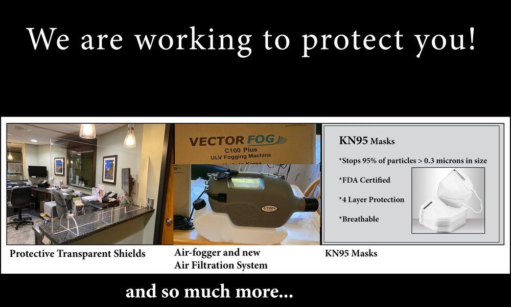 A poster that says we are working to protect you