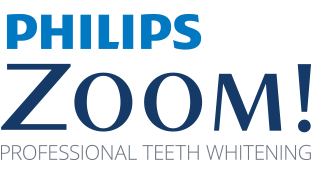 A logo for philips zoom professional teeth whitening