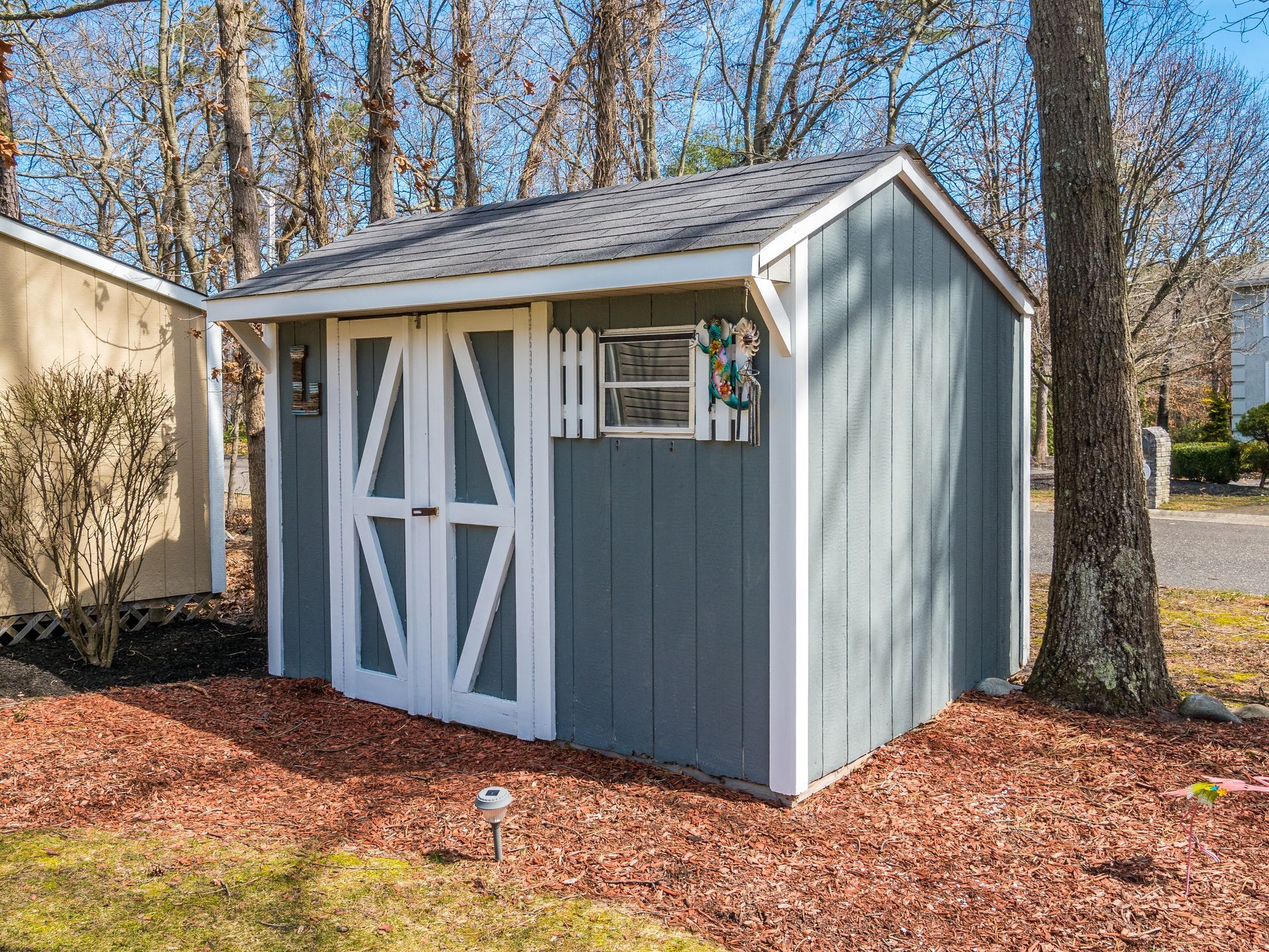 White Storage Shed — Garnet Valley, PA — Knot & Ore Outdoors