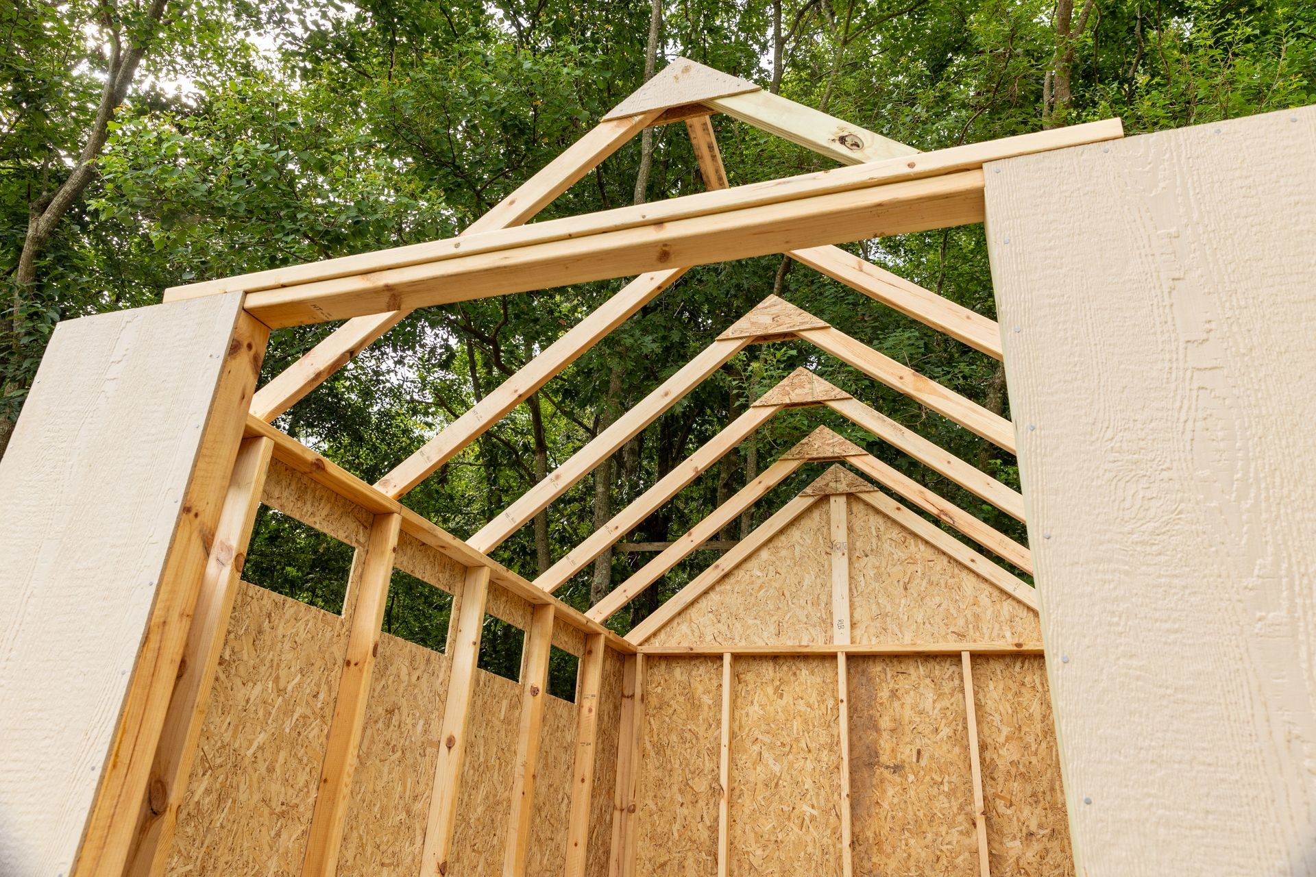 commercial garage in construction