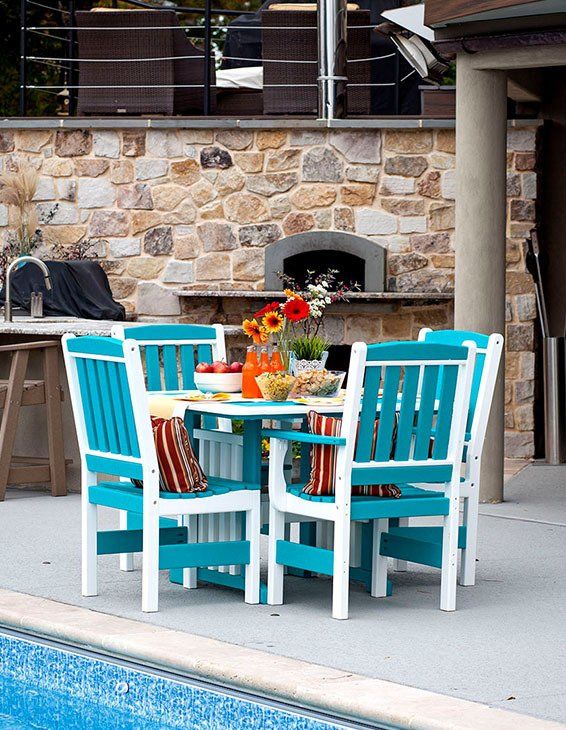 White and Teal Chairs — Garnet Valley, PA — Knot & Ore Outdoors