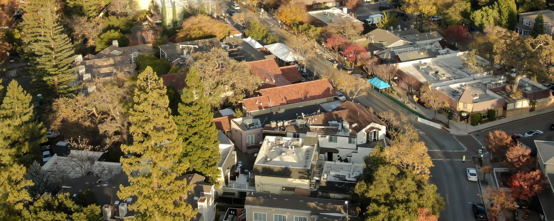 Aerial View of Saratoga, California, in the Autumn Season