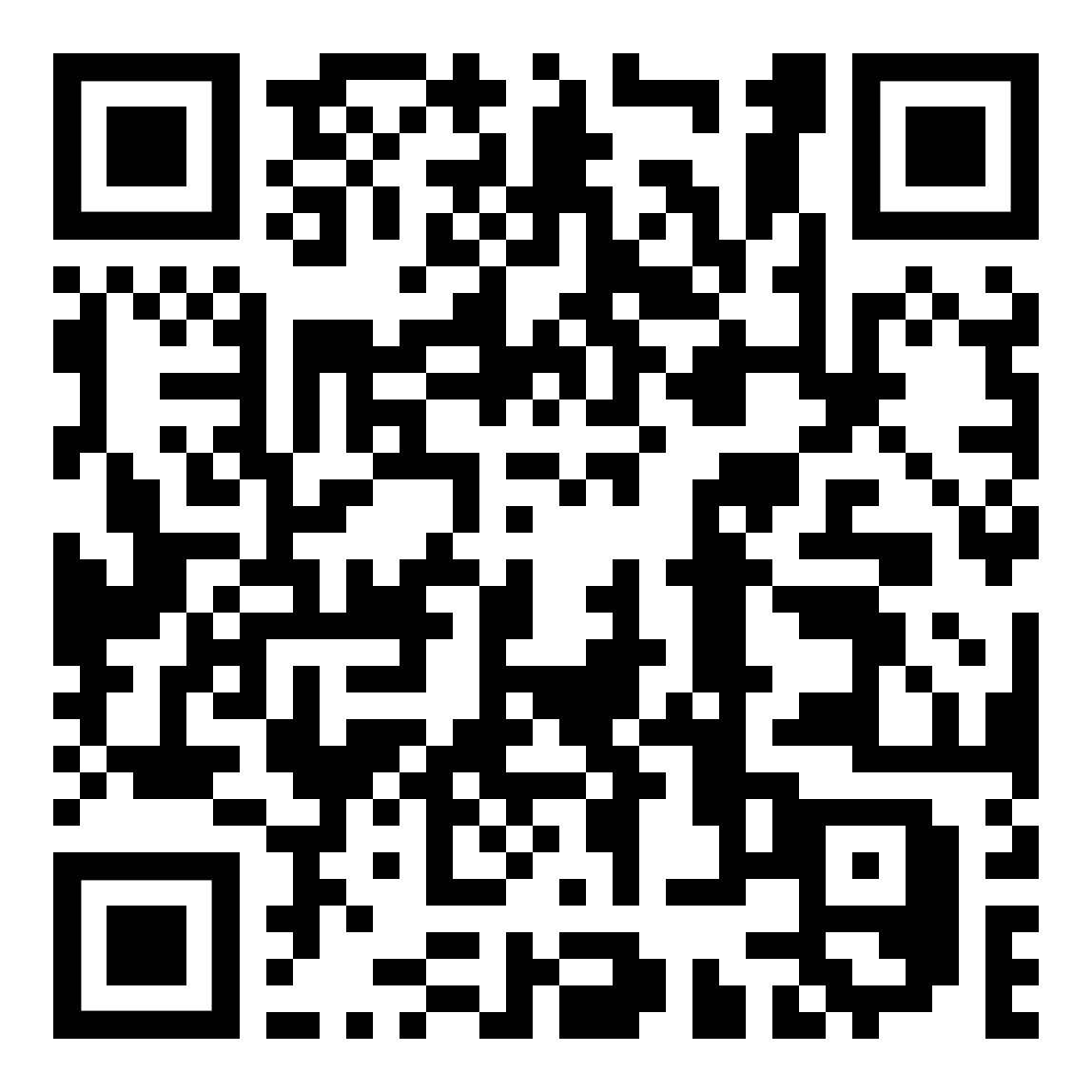QR code with a pattern of black and white squares.