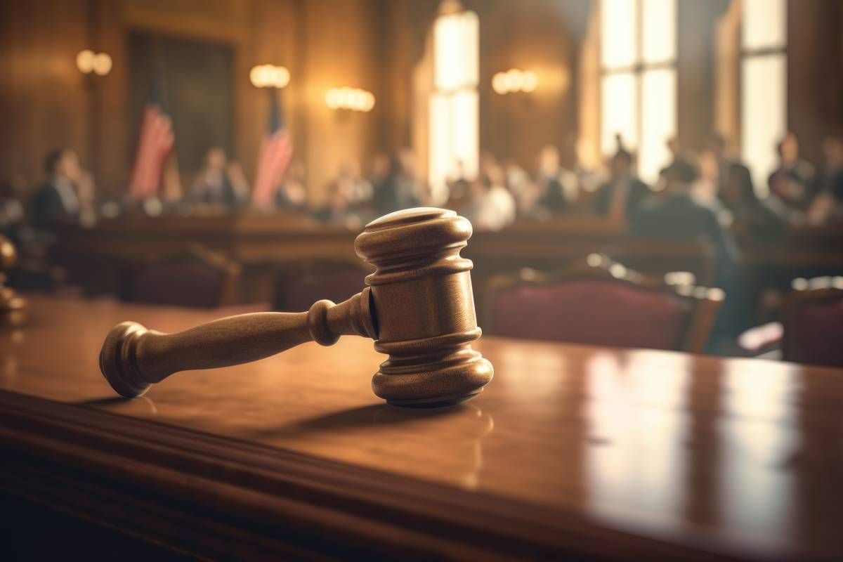A scene of a courtroom near Lexington, Kentucky (KY)
