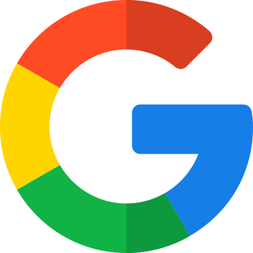 The google logo is a colorful circle with a blue g in the middle.