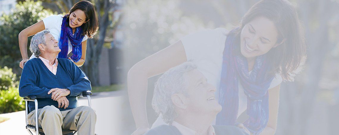 Elderly Man in a Wheelchair Pushing by a Woman — New York — Star One Home Care Elderly Man in a Wheelchair Pushing by a Woman — New York — Star One Home Care
