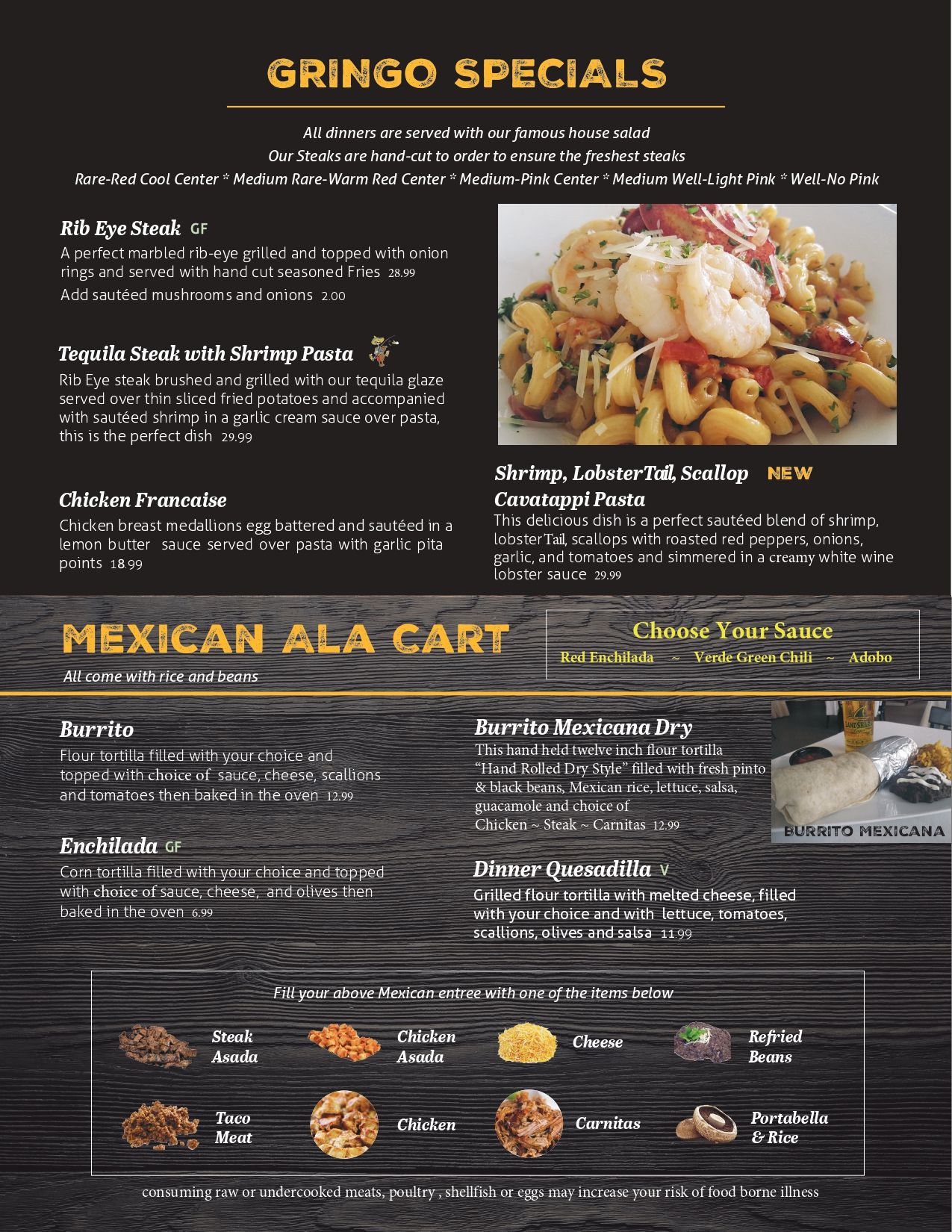 Lunch & Dinner Menu Conyngham, PA Brass Buckle Restaurant