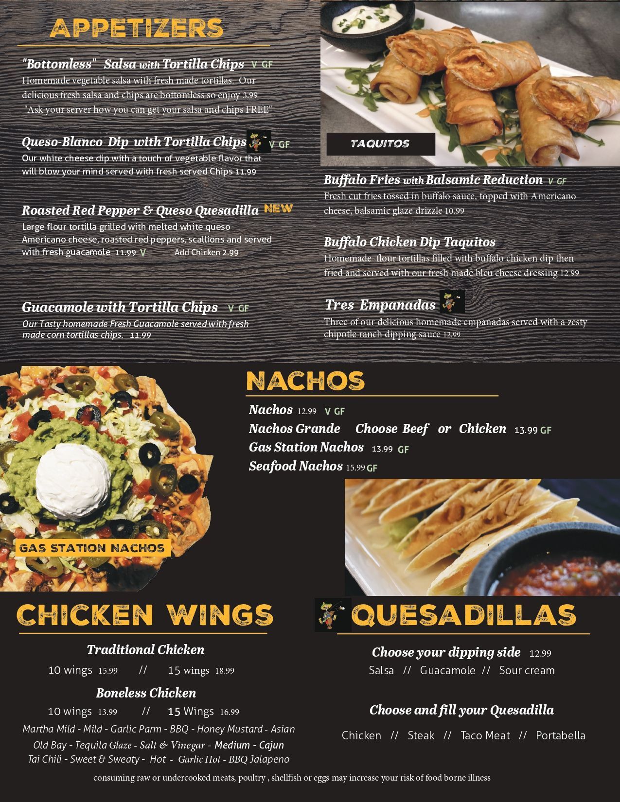 Brass Buckle Appetizers Menu