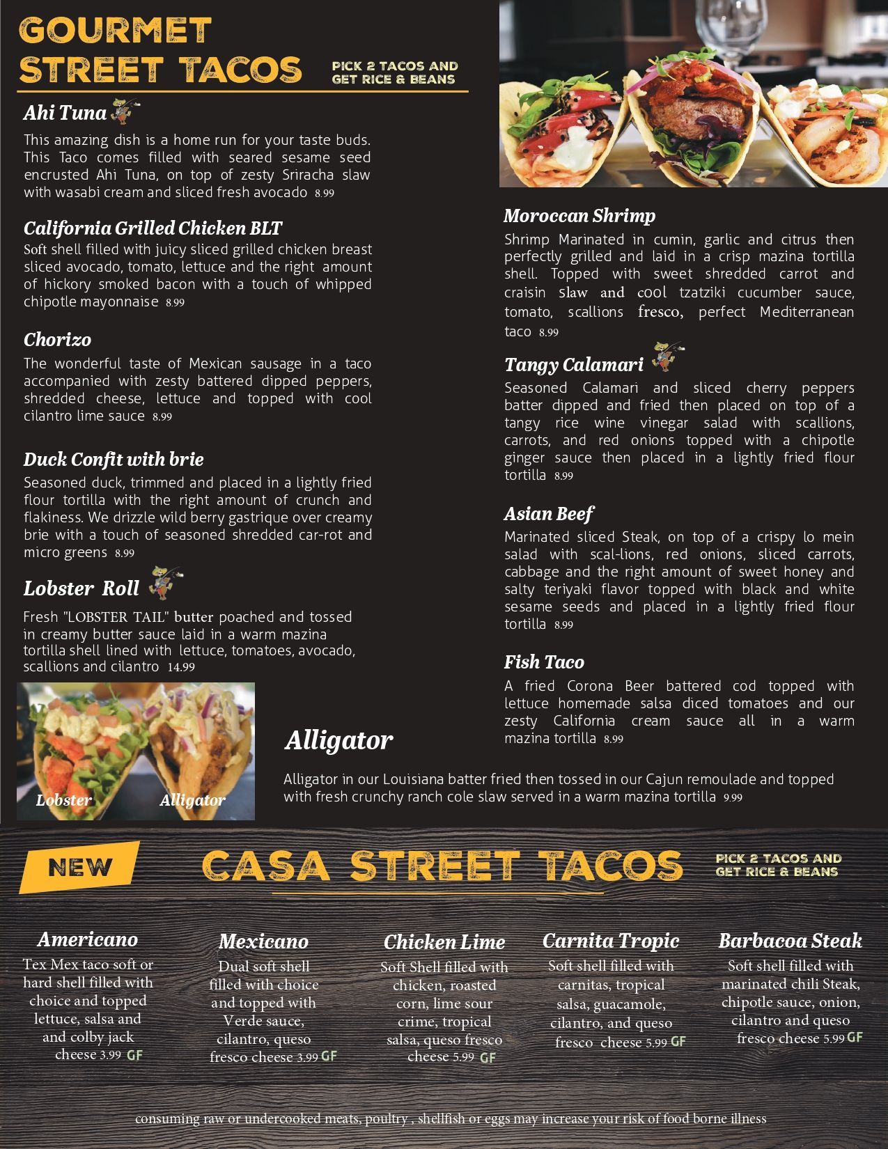 Brass Buckle Gourmet Street Menu