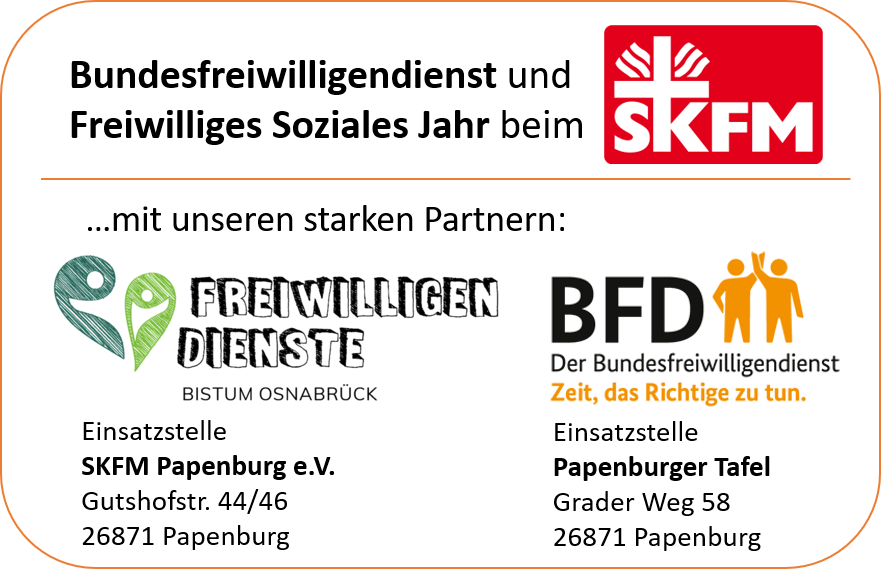 Bundesfreiwilligendienst und freiwilliges soziales Jahr beim SKFM