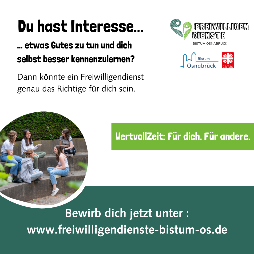 Flyer mit Informationen zum Freiwilligendienst