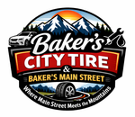 Logo for Demo Auto Repair: text with a gear icon, red and navy colors.
