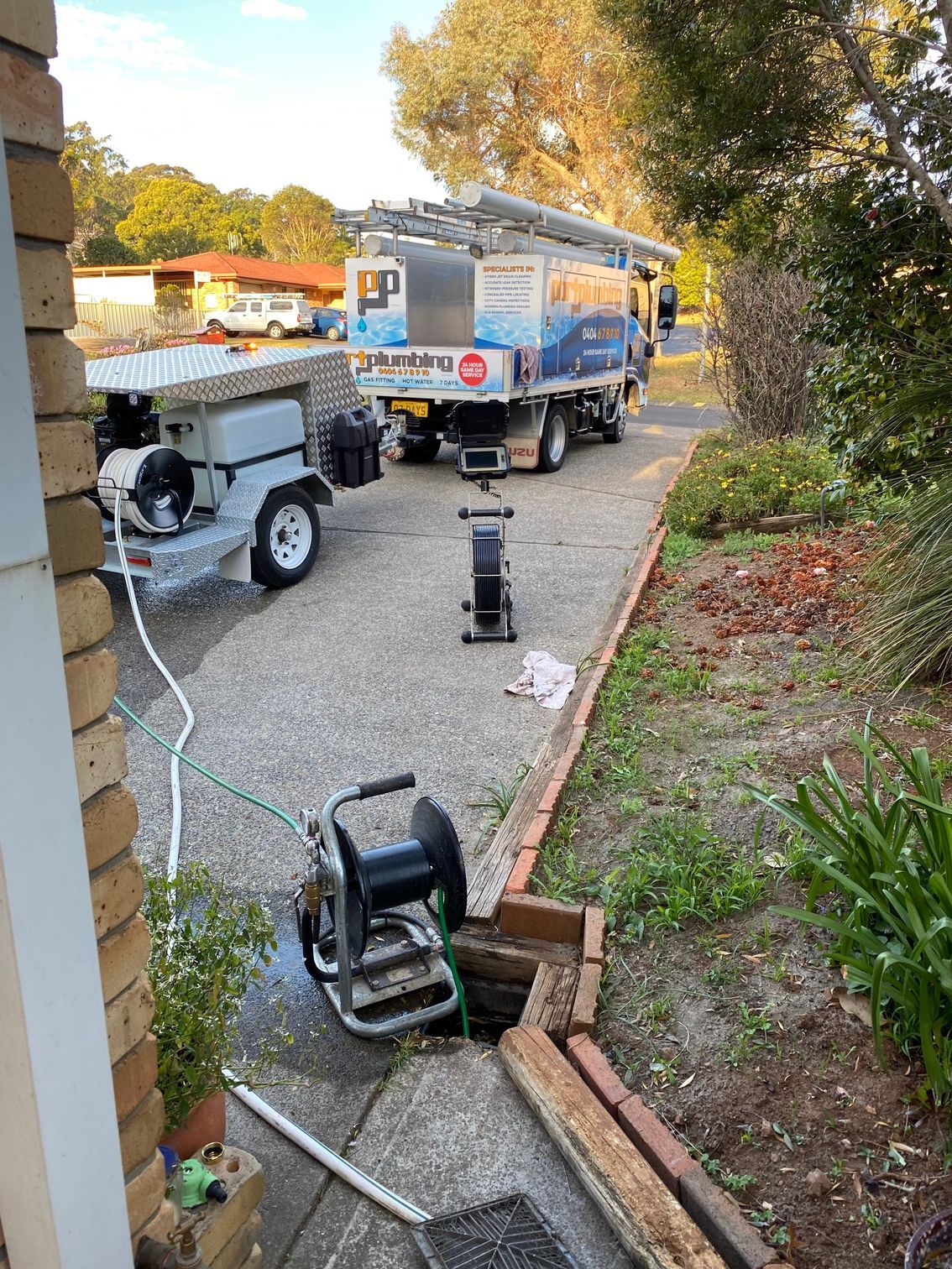 Port Plumbing Truck parked on site — Port Macquarie Plumbing In Port Macquarie, NSW