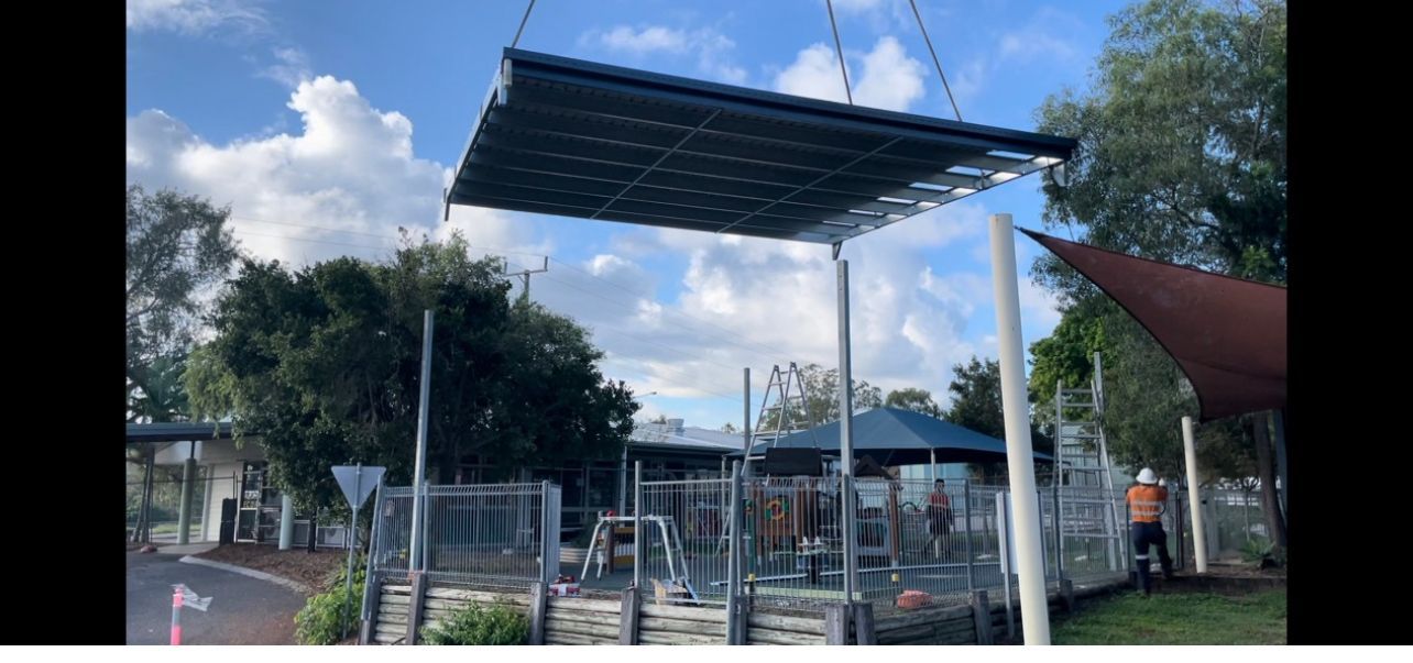 Patio Being Built— AST Steel Constructions in Tannum Sands, QLD