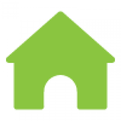 Green house icon with arched doorway.