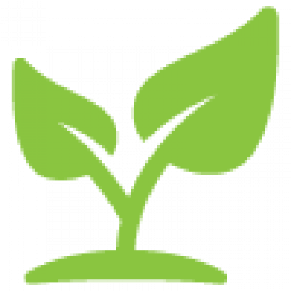 Green sprout with two leaves.