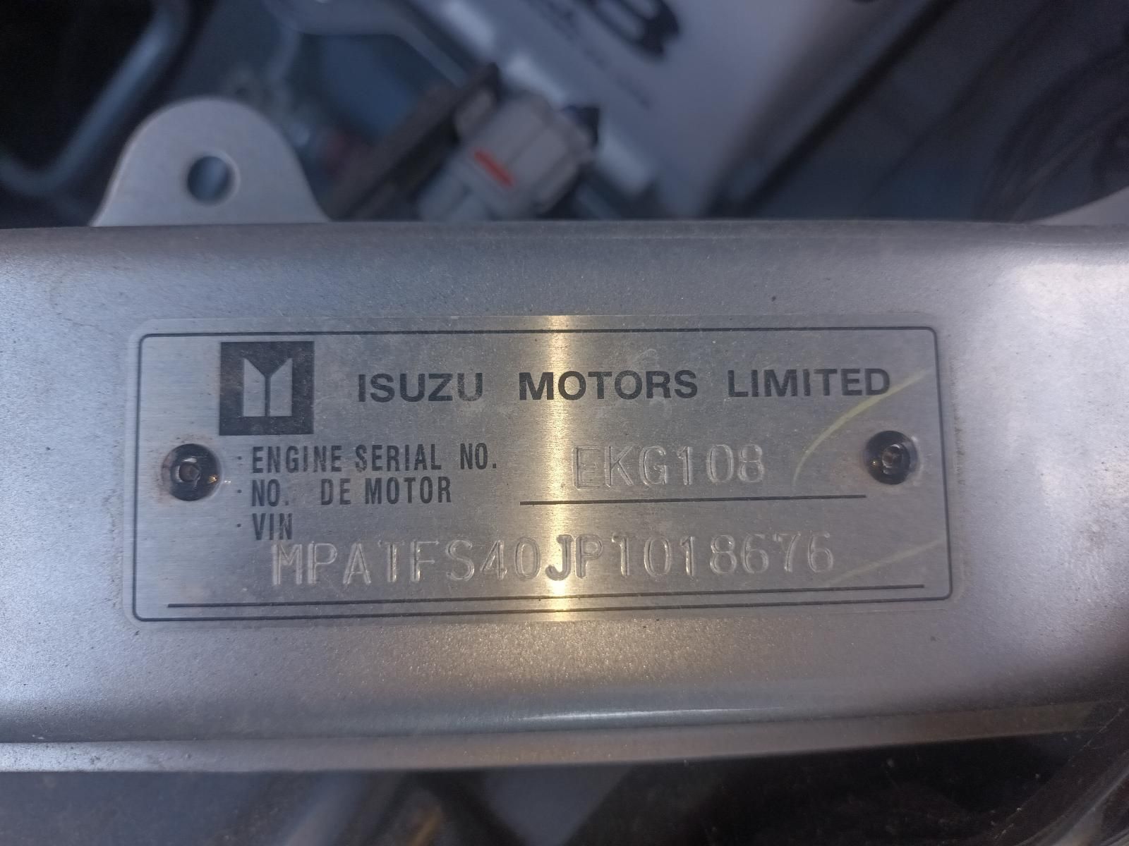 A Close Up of an Isuzu Motors Limited Engine Serial Number — South West 4WD Wreckers In Brisbane, QLD