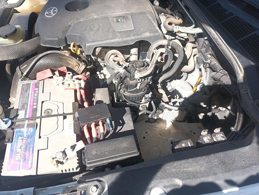 The Engine of a Car is Shown with the Hood Open — South West 4WD Wreckers In Brisbane, QLD