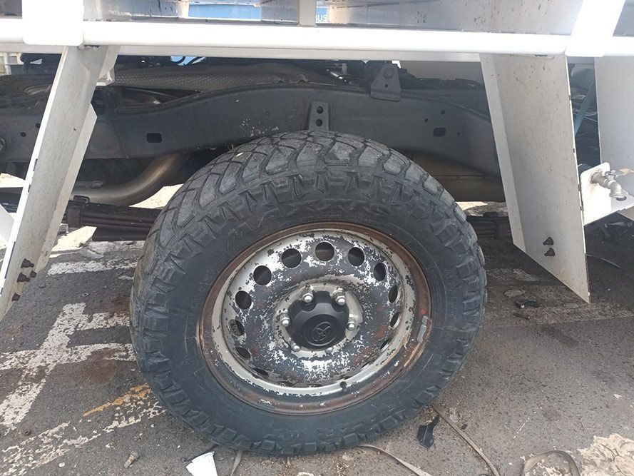 A Close Up of a Tire on the Back of a Truck — South West 4WD Wreckers In Brisbane, QLD