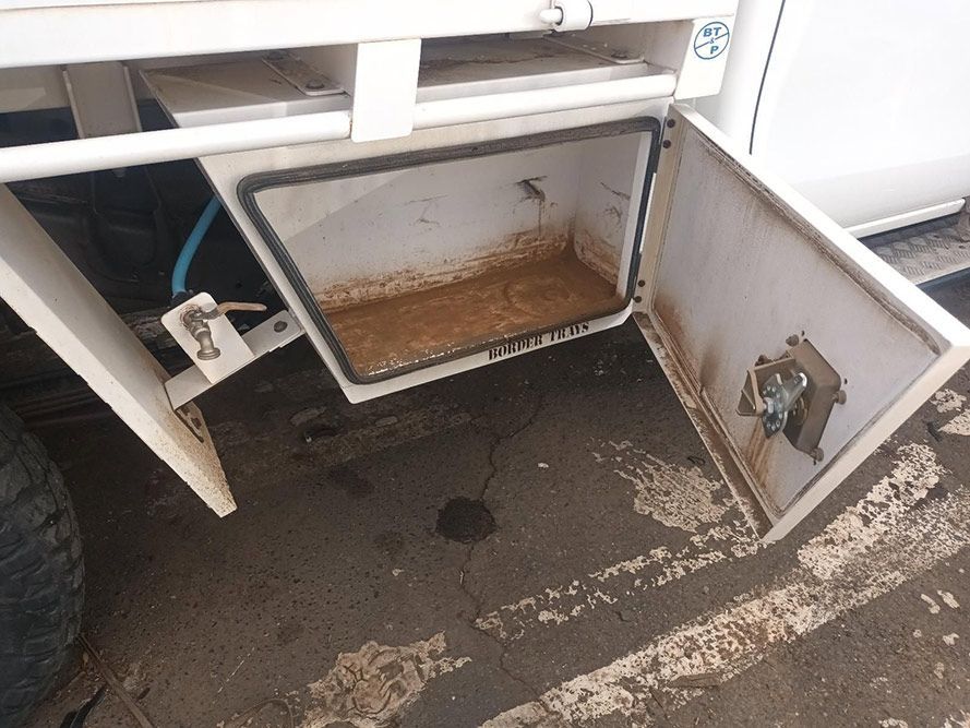 A White Box is Open on the Side of a Truck — South West 4WD Wreckers In Brisbane, QLD
