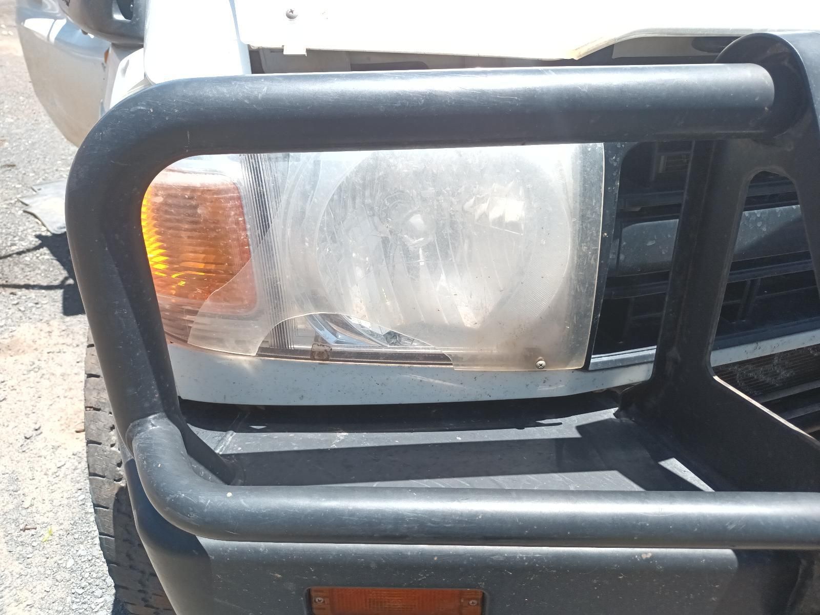 Close-Up of A Vehicle Headlight Behind a Black Metal Grille Guard — South West 4WD Wreckers In Harristown, QLD