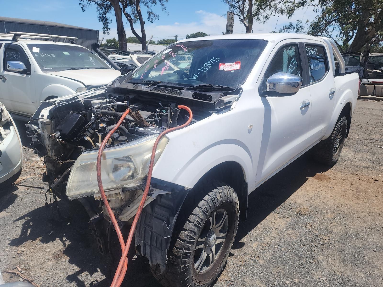White Pickup Truck With Front-end Damage — South West 4WD Wreckers In Harristown, QLD