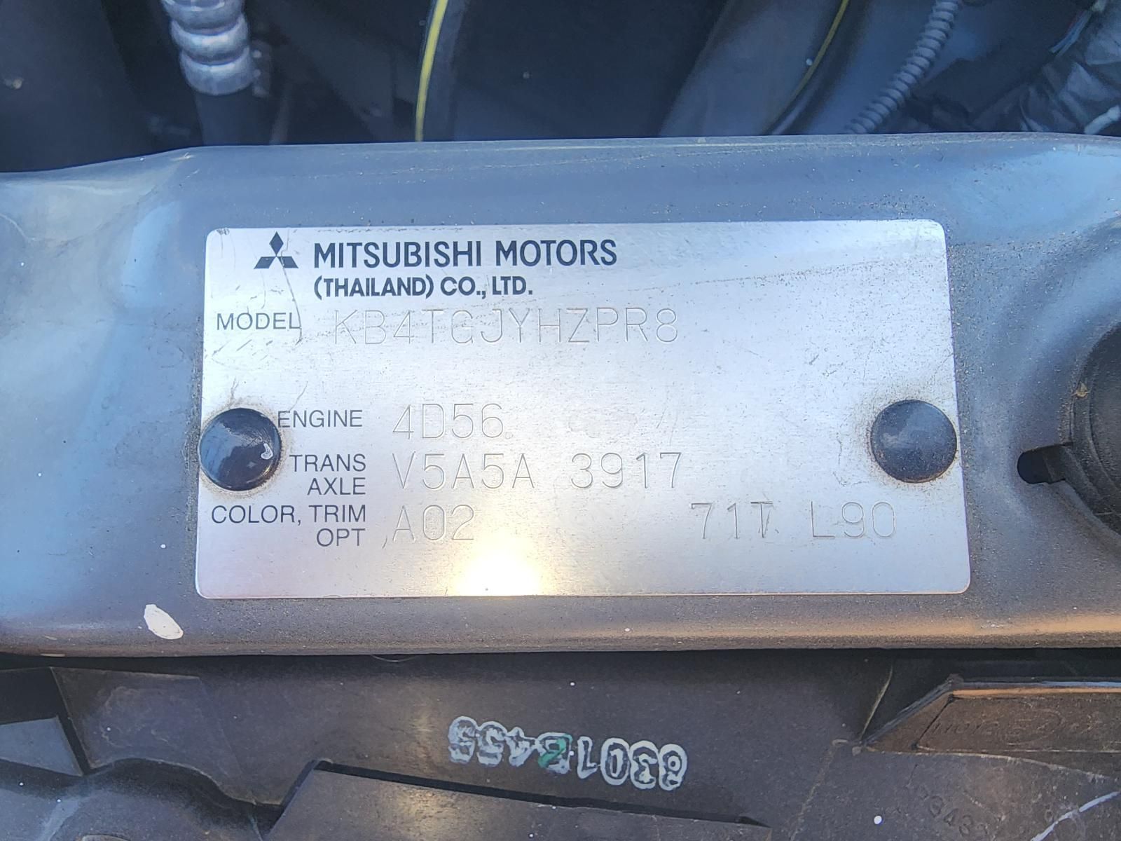 Mitsubishi Motors Vehicle Identification Plate — South West 4WD Wreckers In Harristown, QLD
