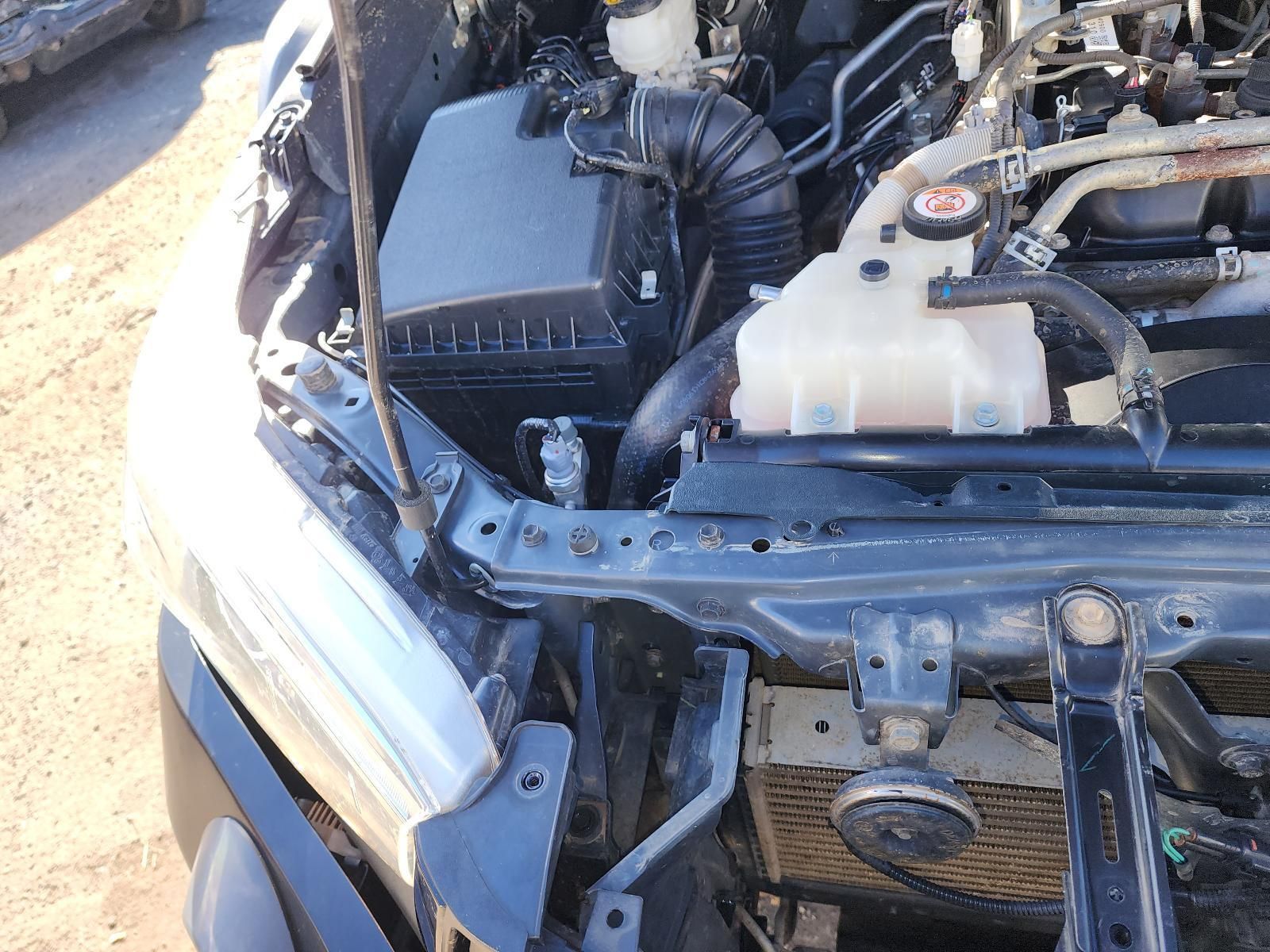 Damaged Car Front With Exposed Engine Bay — South West 4WD Wreckers In Harristown, QLD