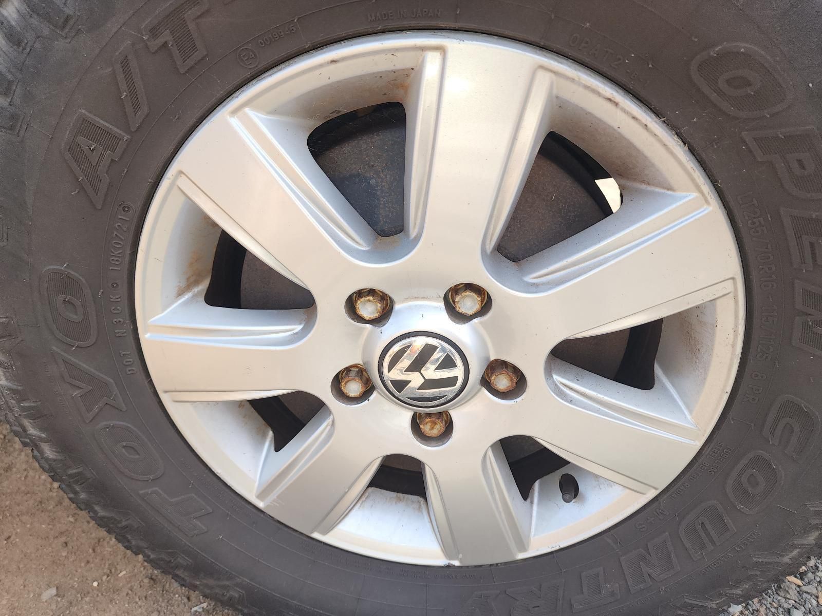 Close-up of a Silver Volkswagen Wheel Rim and Tyre — South West 4WD Wreckers In Harristown, QLD