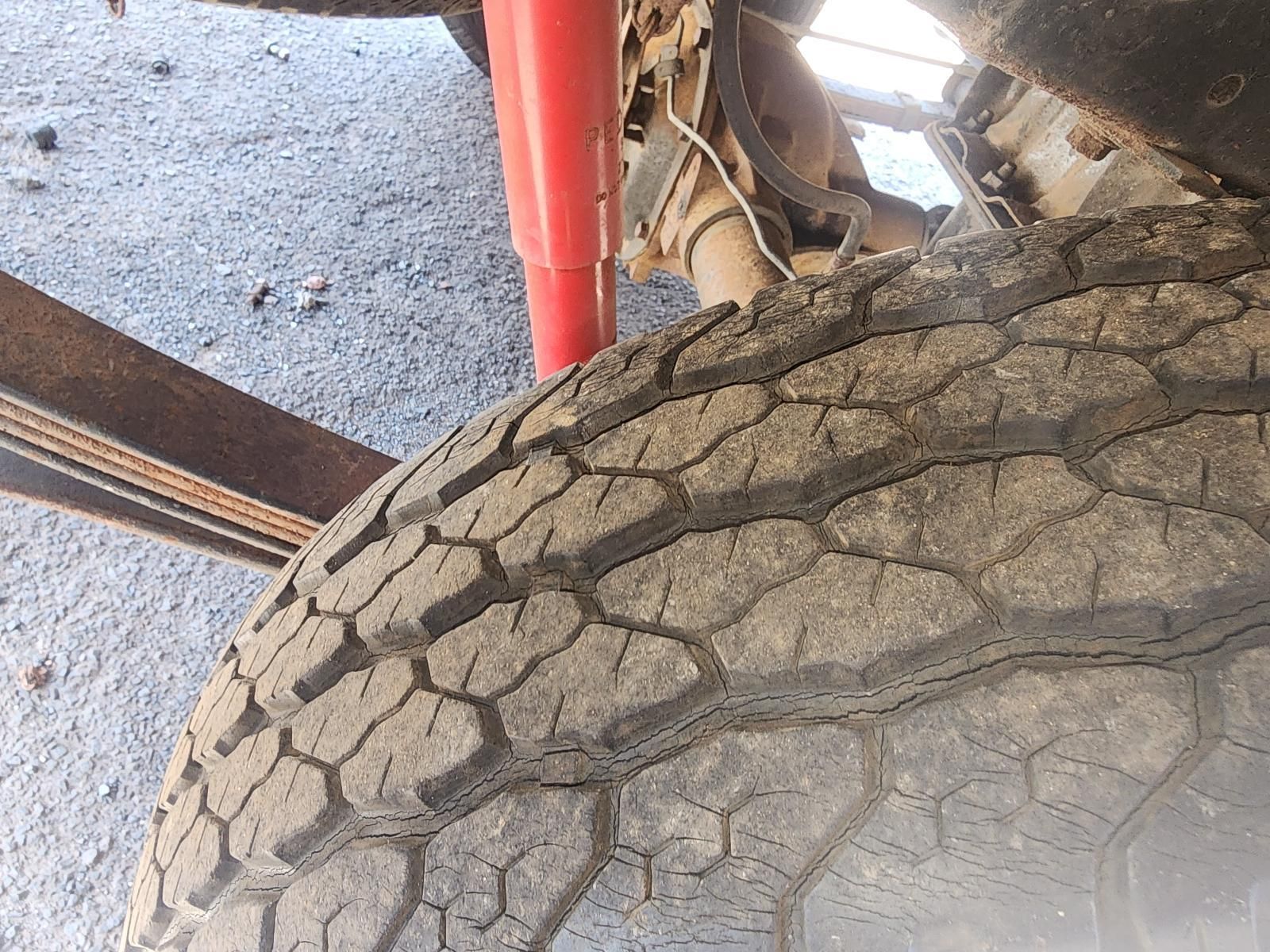 Close-up of a Worn Truck Tyre With Cracked Tread — South West 4WD Wreckers In Harristown, QLD