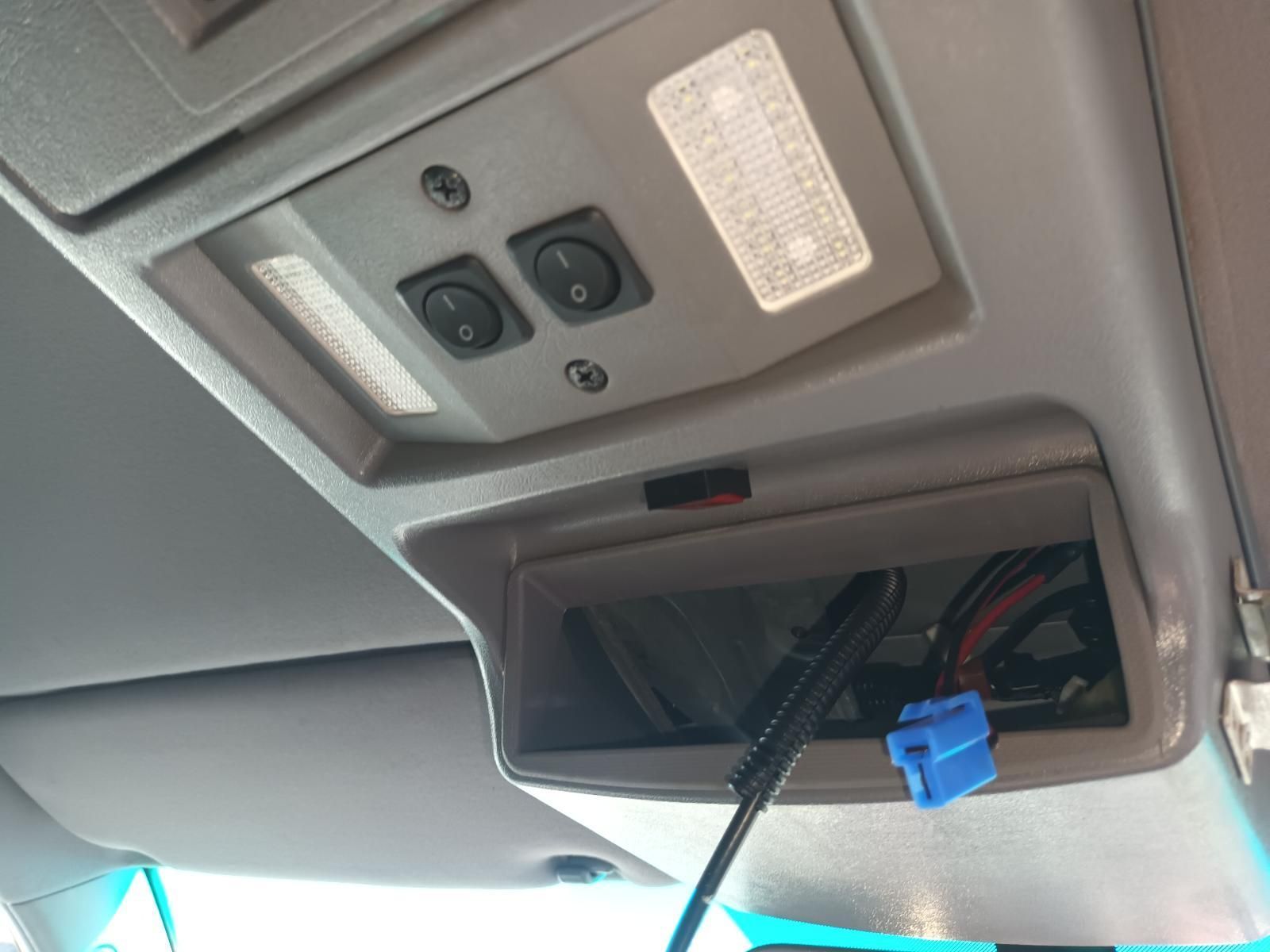 Car Ceiling Console with Lights, Buttons, a Mirror, and A Hanging Cable or Strap — South West 4WD Wreckers In Harristown, QLD
