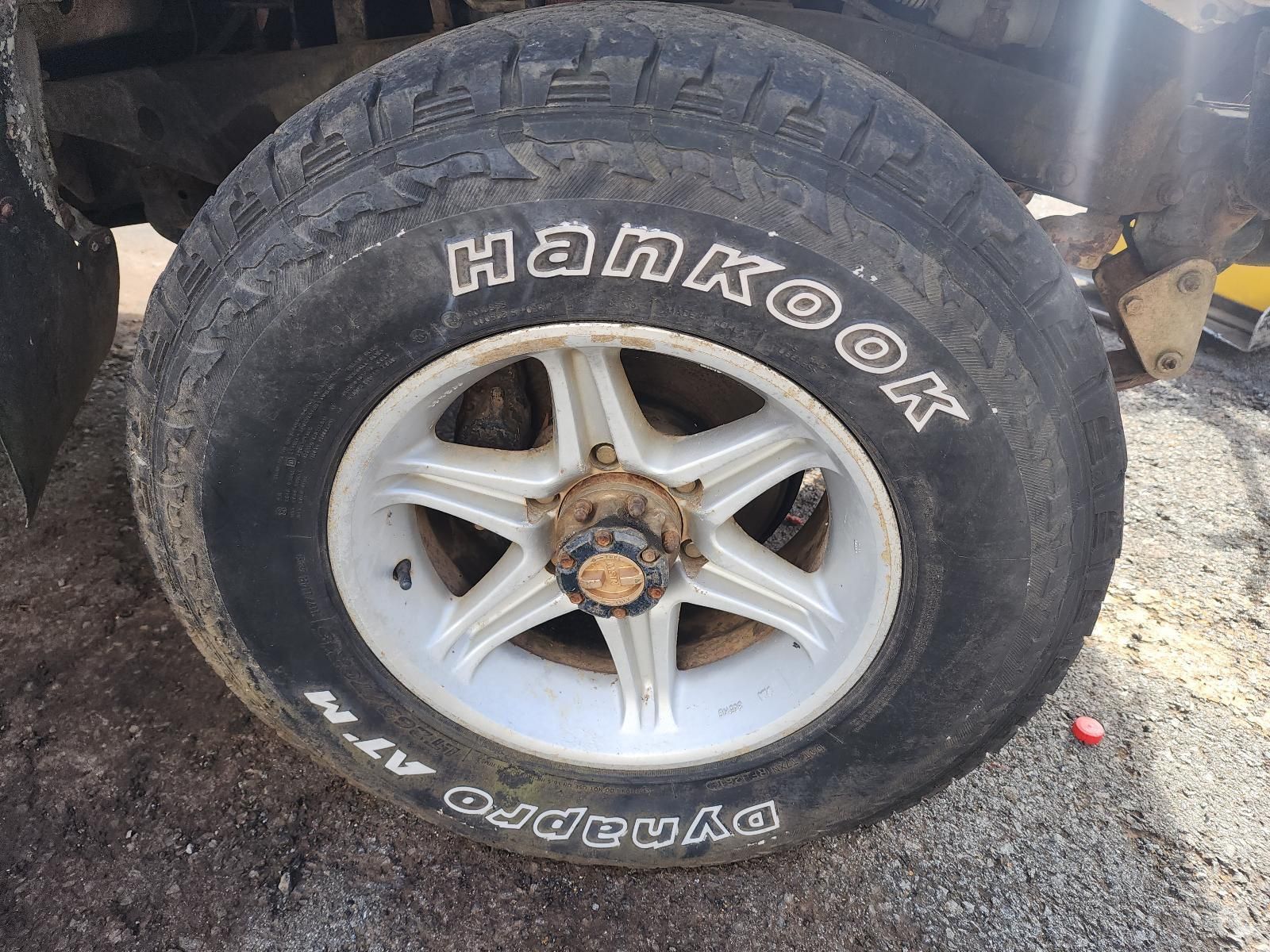 Close-up of a Hankook Tire on a Silver Truck Wheel Rim — South West 4WD Wreckers In Harristown, QLD