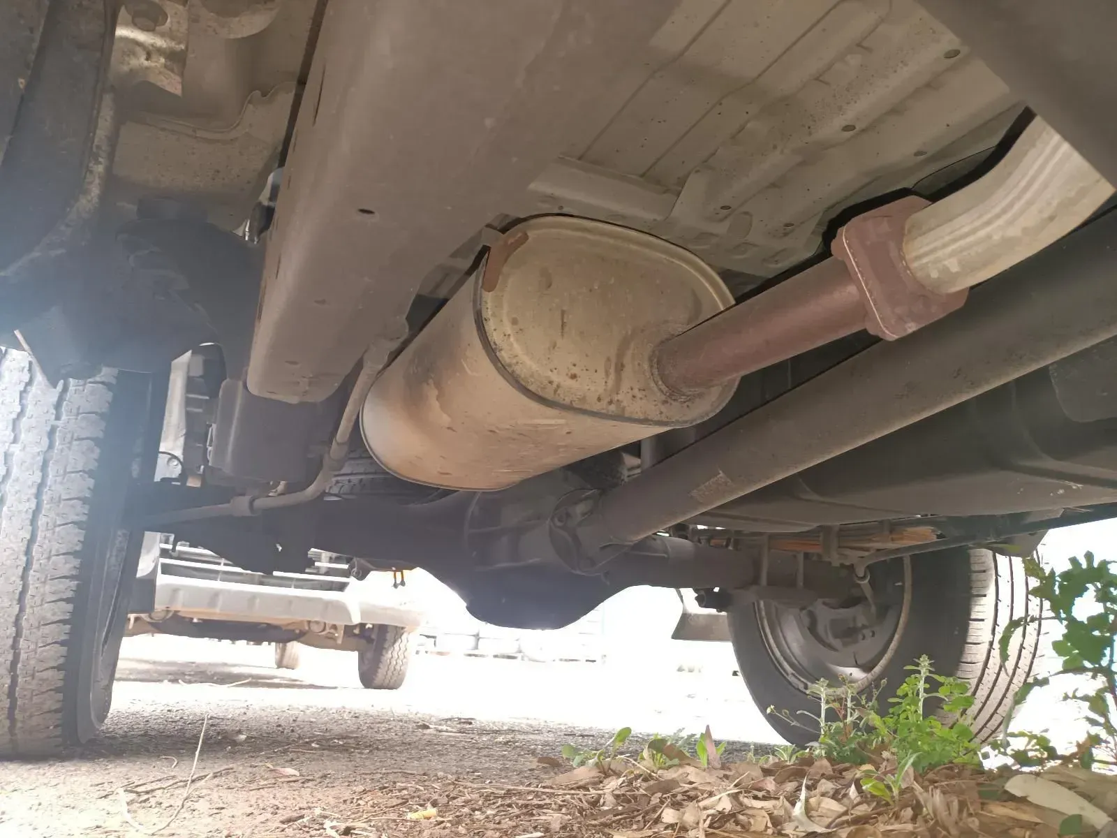 Underside of a Vehicle, Showing Exhaust System With Muffler and Pipes — South West 4WD Wreckers In Harristown, QLD