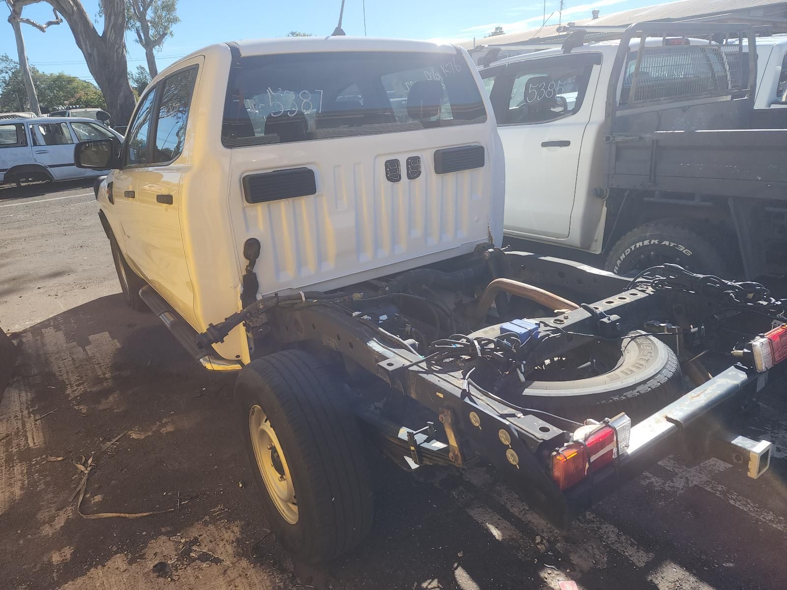 Damaged White Pickup Truck — South West 4WD Wreckers In Harristown, QLD