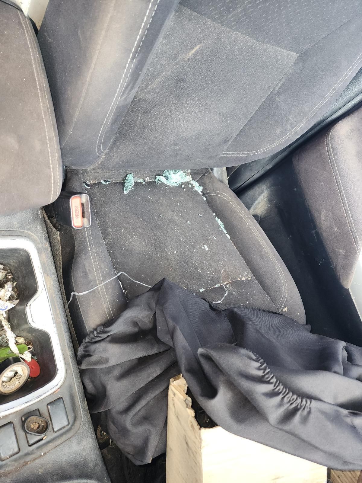 Car Interior With Spilled Green Crystals on the Seat — South West 4WD Wreckers In Harristown, QLD
