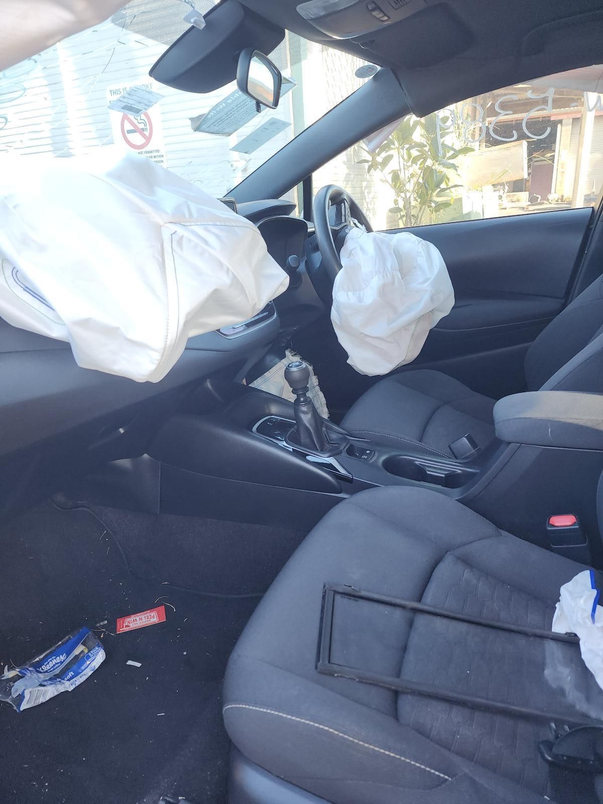 Car Interior With Deployed Airbags After a Crash — South West 4WD Wreckers In Harristown, QLD