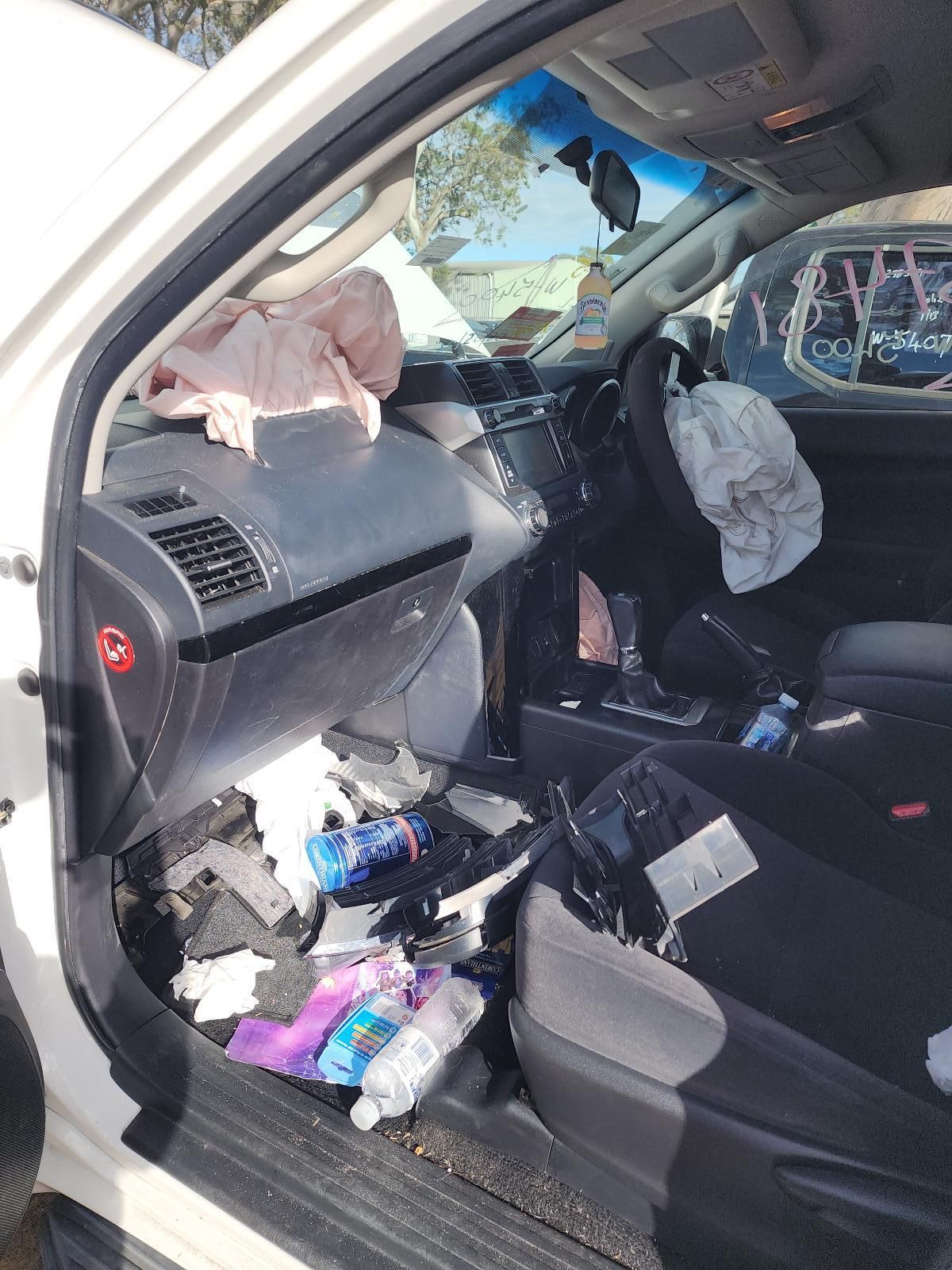 Damaged Car Interior With Deployed Airbags — South West 4WD Wreckers In Harristown, QLD