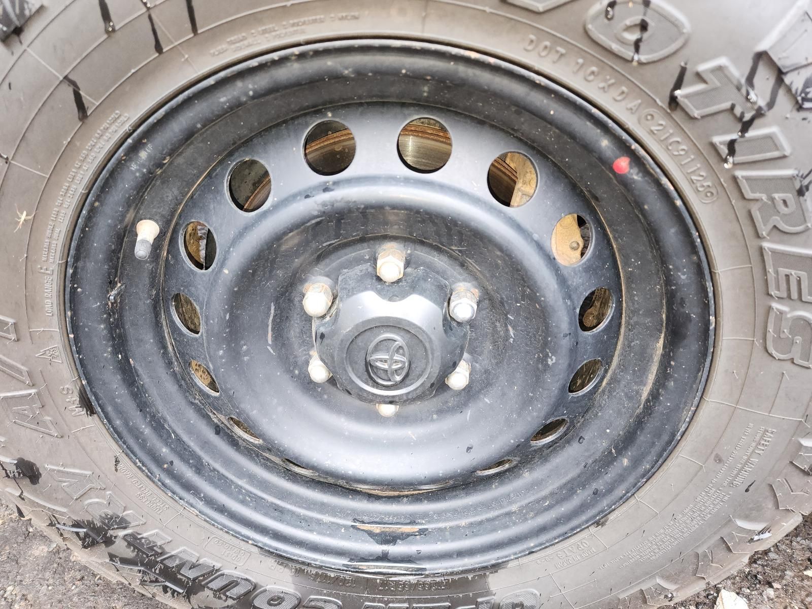 Close-up of a Black Steel Wheel on a Jeep Tyre — South West 4WD Wreckers In Harristown, QLD