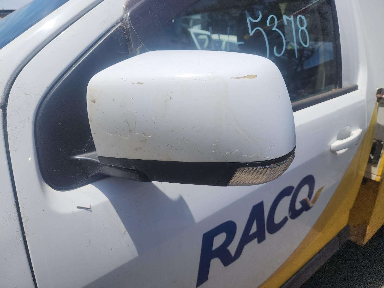 White Racq Service Truck Door With Side Mirror and Window — South West 4WD Wreckers In Harristown, QLD