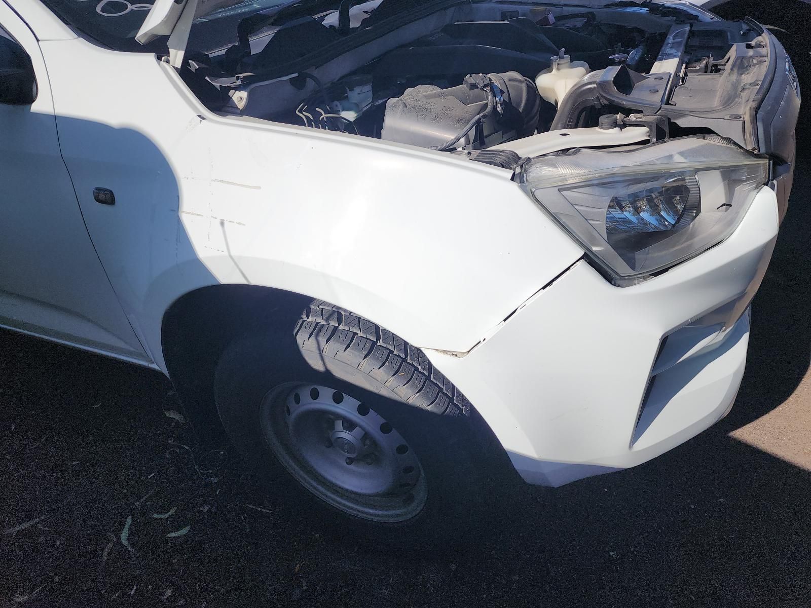 Damaged White Van With Crumpled Front-right Side — South West 4WD Wreckers In Harristown, QLD