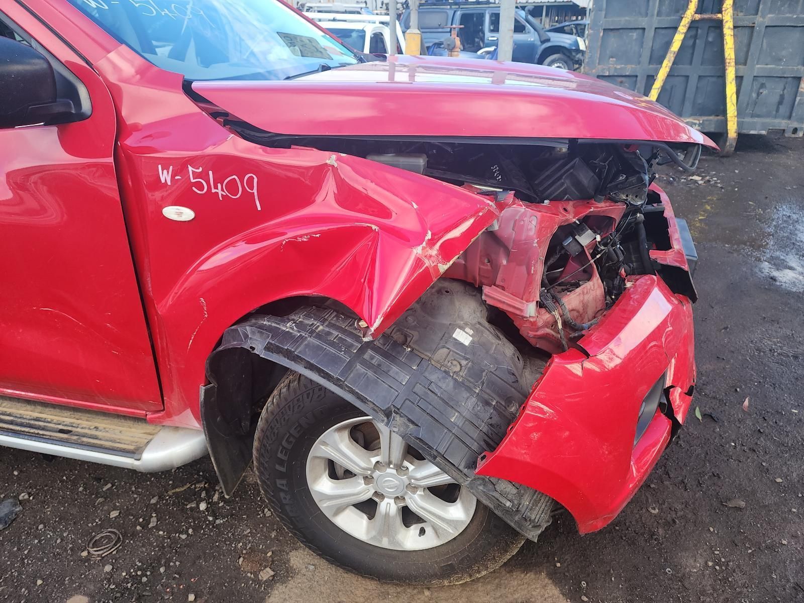 Damaged Red Car With Crushed Front Left Side — South West 4WD Wreckers In Harristown, QLD
