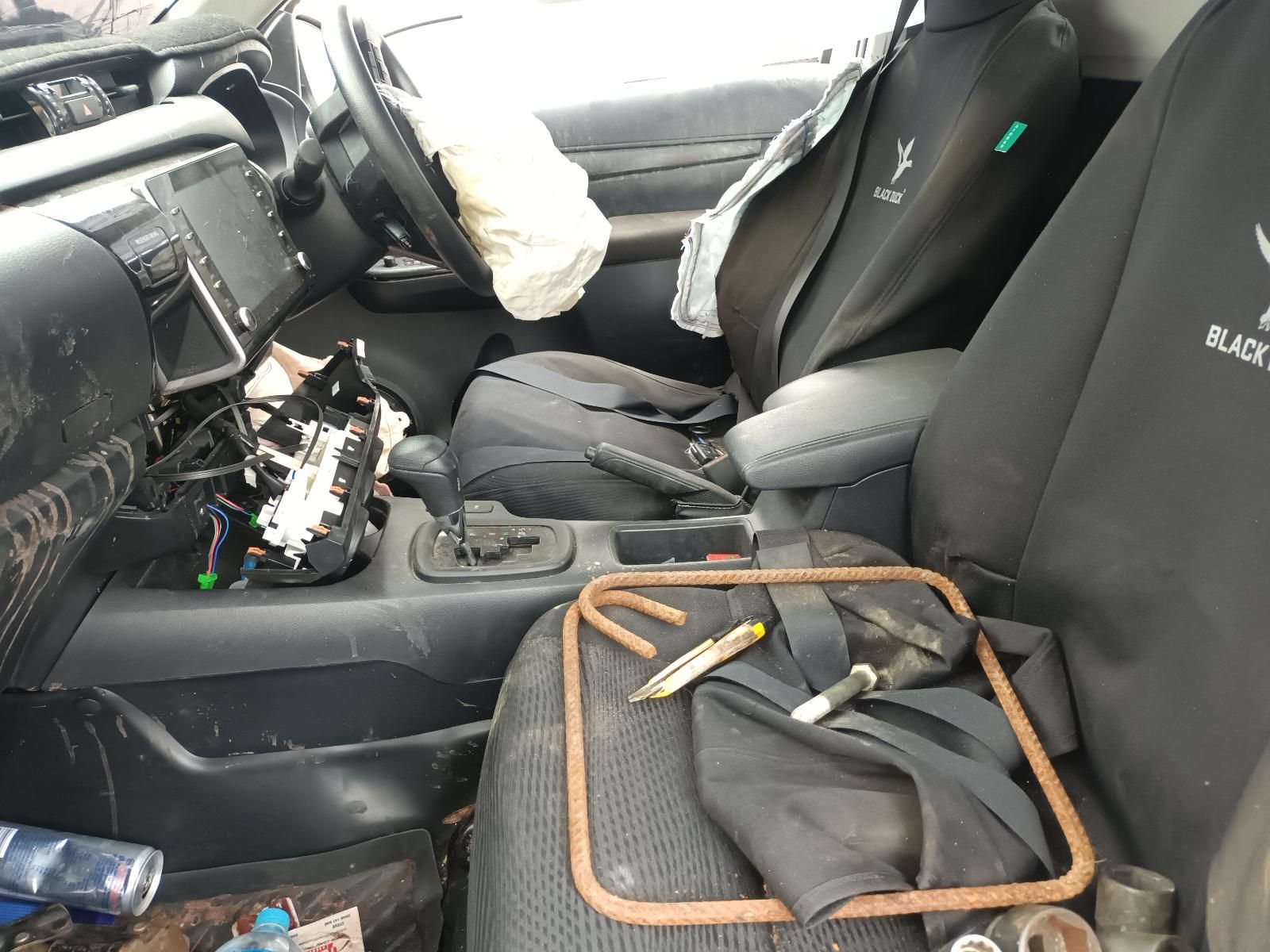 Damaged Car Interior with Deployed Airbags and Broken Centre Console — South West 4WD Wreckers In Harristown, QLD