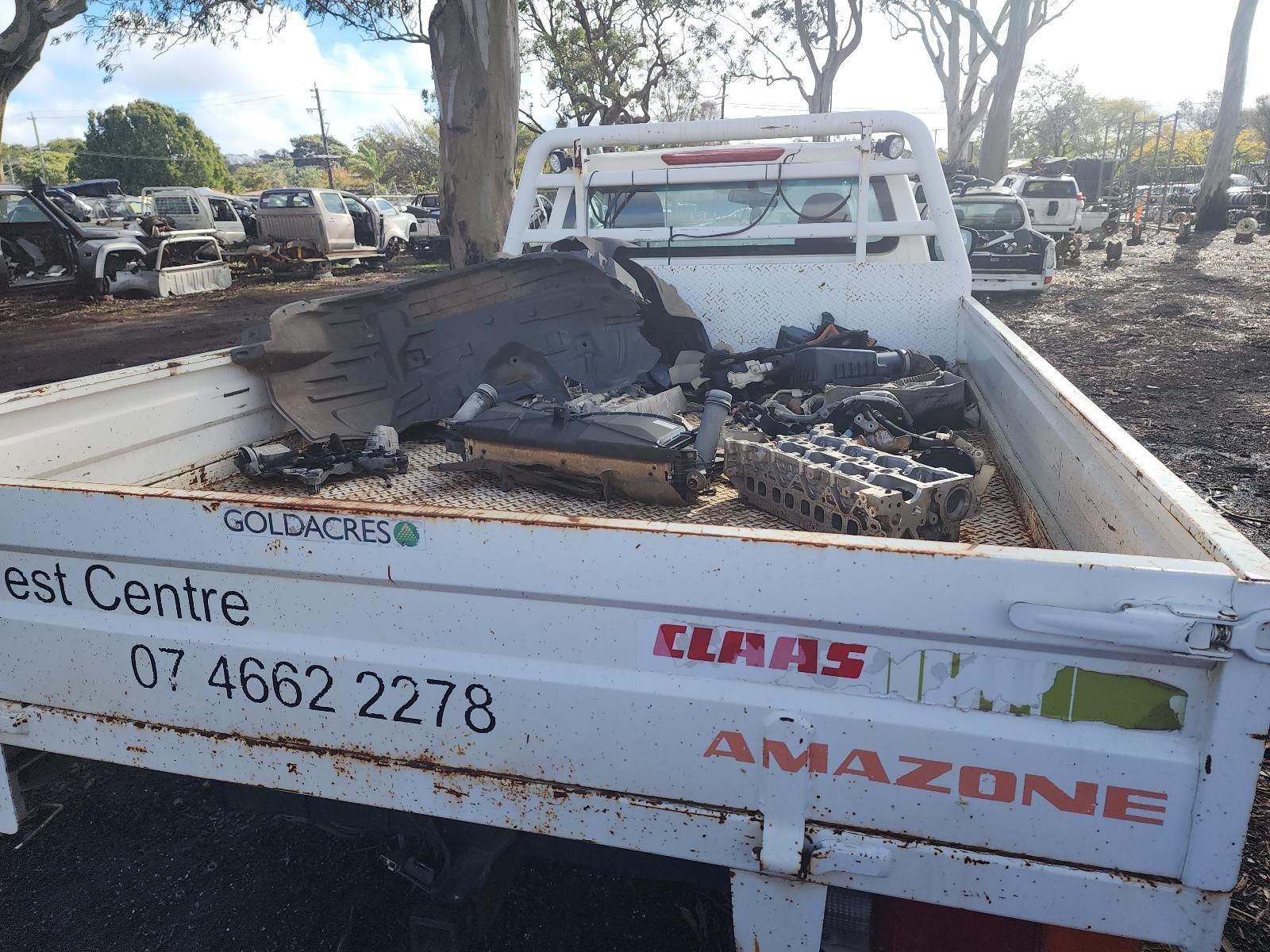 Burned-out Pickup Truck in a Wrecking Yard — South West 4WD Wreckers In Harristown, QLD