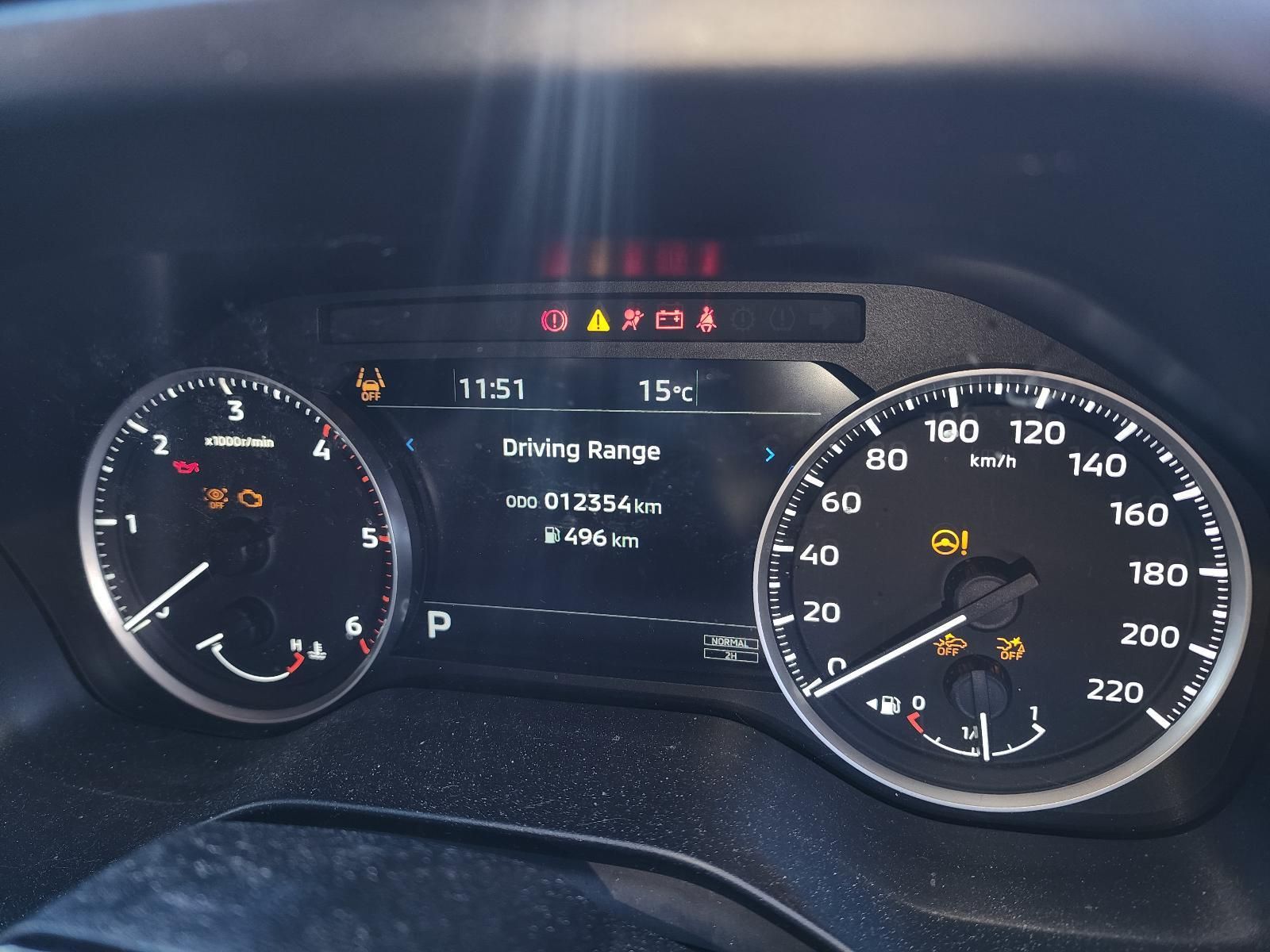 Car Dashboard With Warning Icons, Digital Message — South West 4WD Wreckers In Harristown, QLD