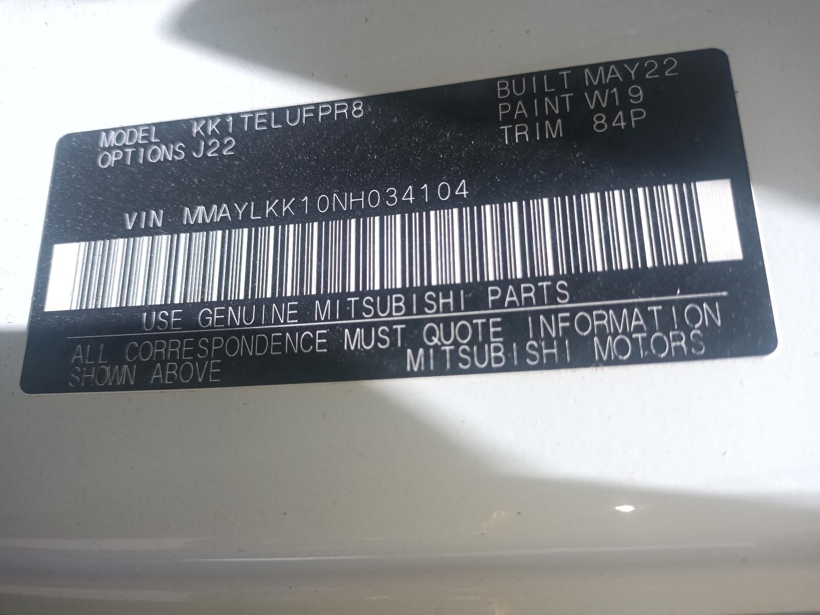 Close-Up of A Black Mitsubishi Vehicle Identification Label — South West 4WD Wreckers In Harristown, QLD
