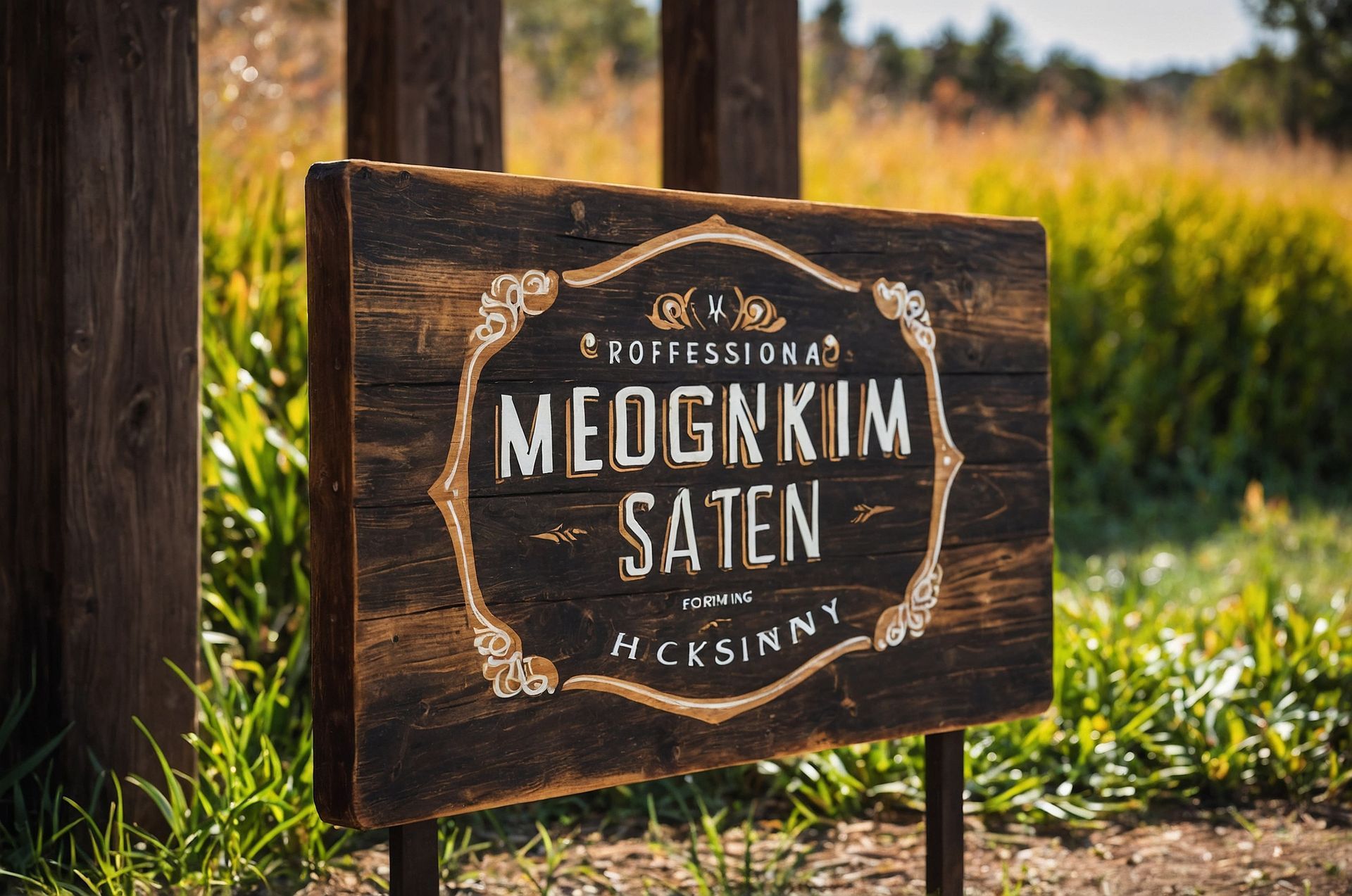 Wooden sign,