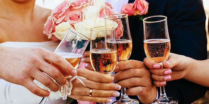 Sparkling Wine at a wedding