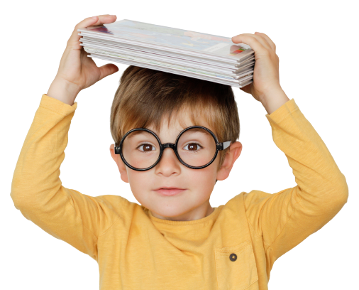 Kid with school materials in his head | La Crosse, WI | Coulee Children’s Center Kid with school materials in his head | La Crosse, WI | Coulee Children’s Center